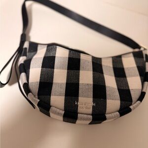 Kate Spade Black and White Plaid Crossbody Bag